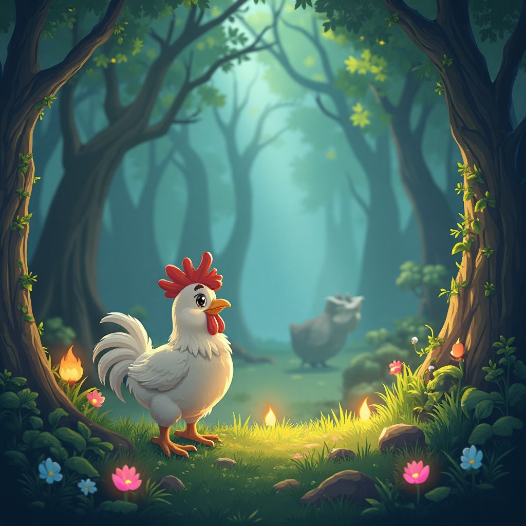 Game screenshot showing forest level