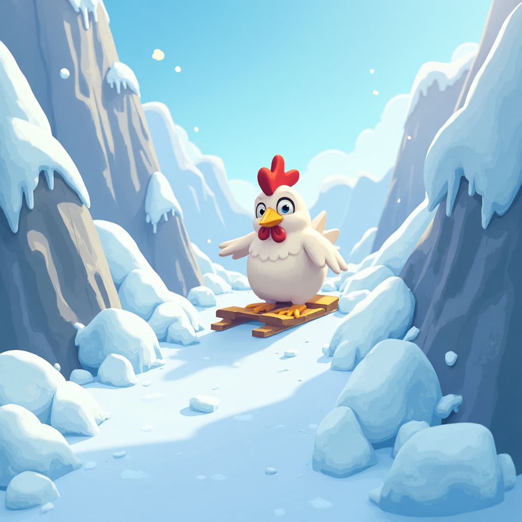 Game screenshot showing snowy level