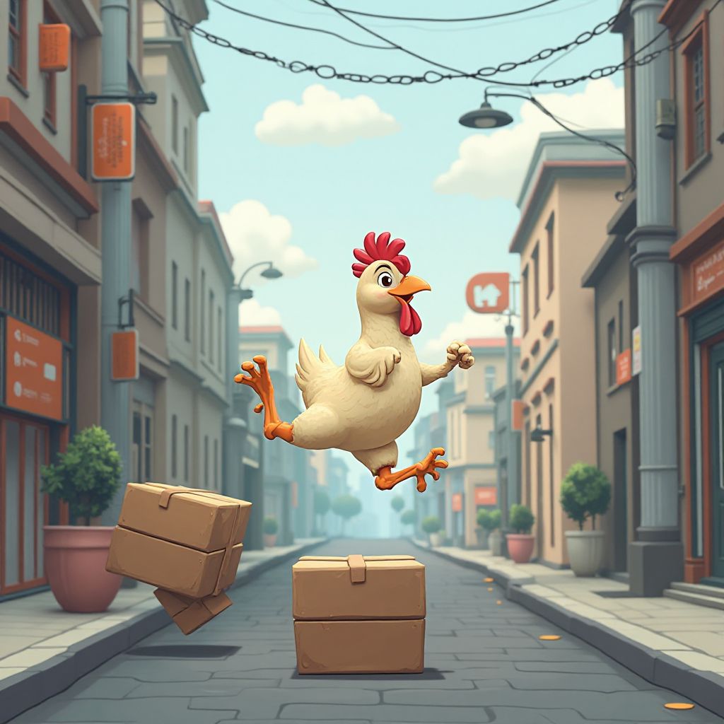 Gameplay showing character avoiding obstacles